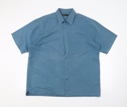 Mens UK Collar Size L BHS Smart Blue  Dress Shirt