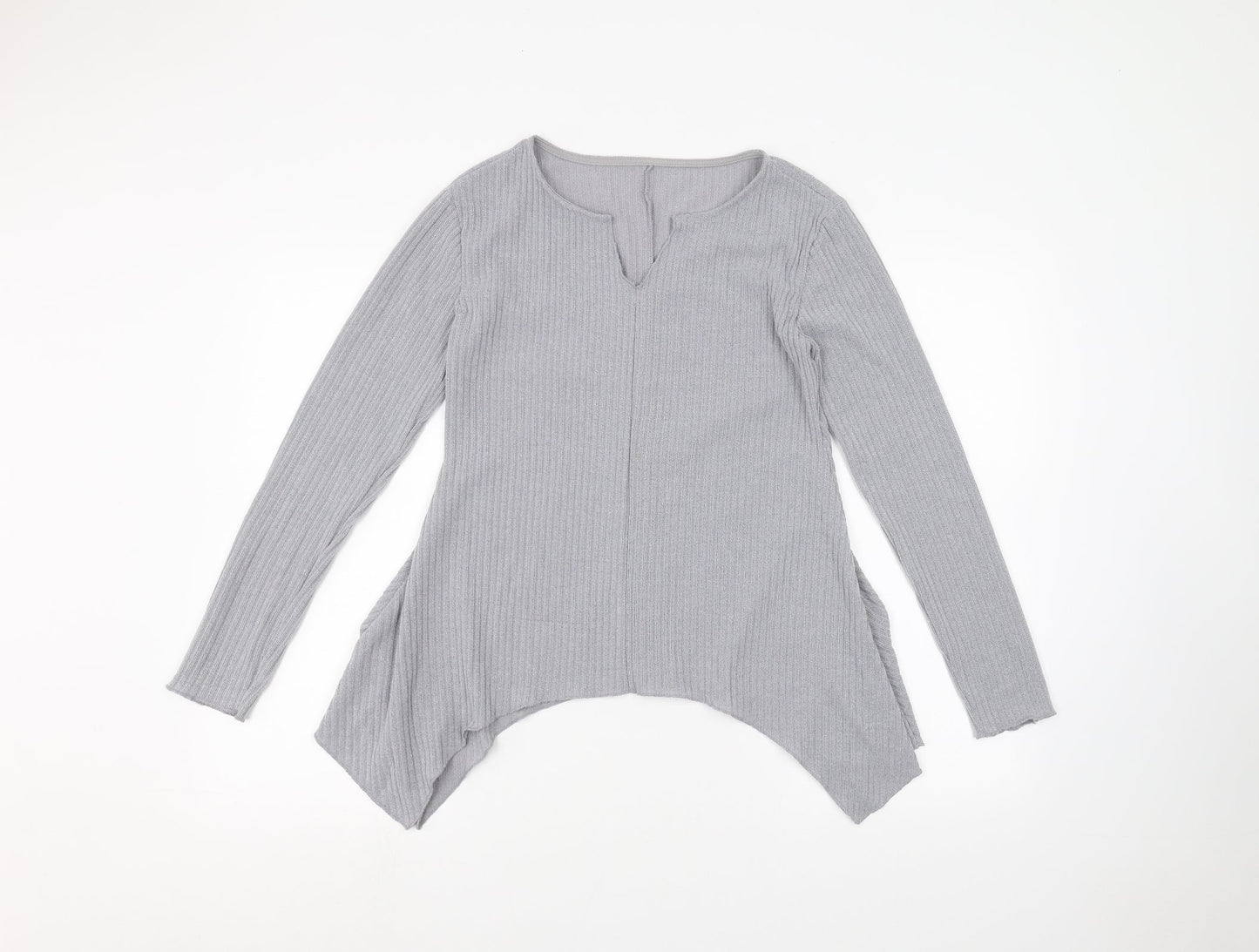 Womens UK Size S Preworn Grey Basic T-Shirt