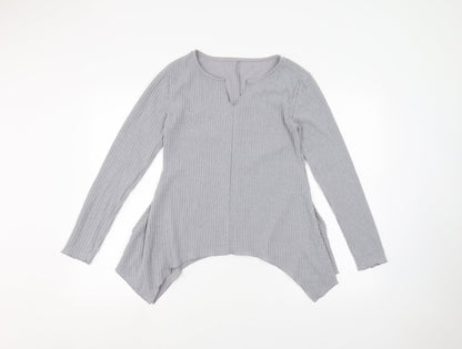 Womens UK Size S Preworn Grey Basic T-Shirt