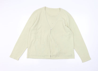 Womens UK Size M Preworn Beige Cardigan Jumper
