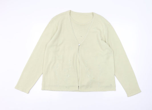 Womens UK Size M Preworn Beige Cardigan Jumper