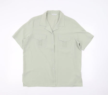 Womens UK Size 18 Berkertex Green Basic Button-Up