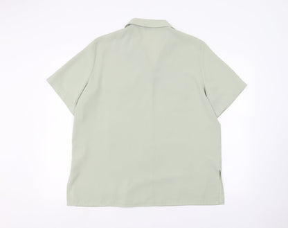 Womens UK Size 18 Berkertex Green Basic Button-Up