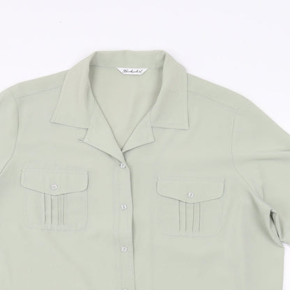 Womens UK Size 18 Berkertex Green Basic Button-Up