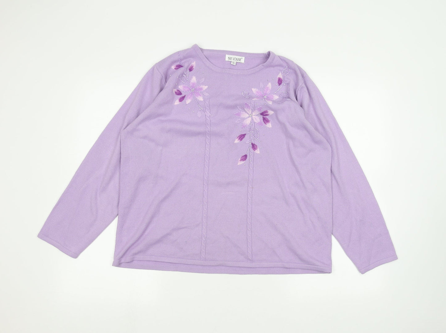 Womens UK Size L Fay Louise Purple Pullover Jumper