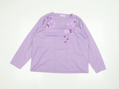 Womens UK Size L Fay Louise Purple Pullover Jumper