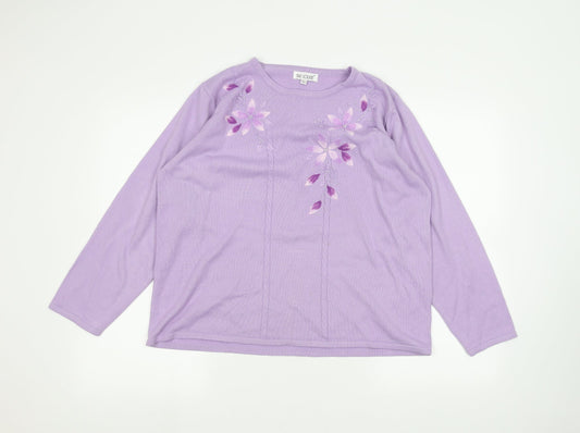 Womens UK Size L Fay Louise Purple Pullover Jumper