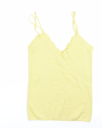 George Womens Yellow   Vest Jumper Size 8  - Sparkle Effect