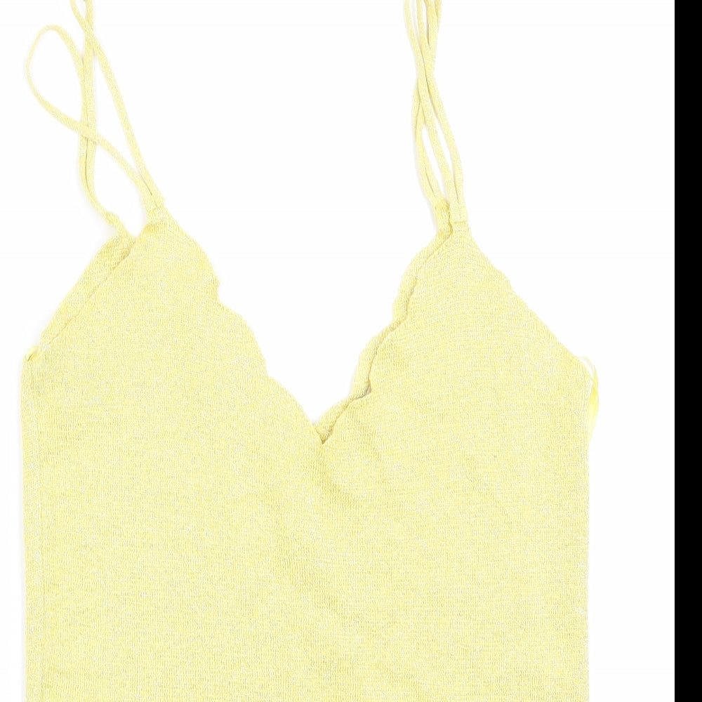 George Womens Yellow   Vest Jumper Size 8  - Sparkle Effect