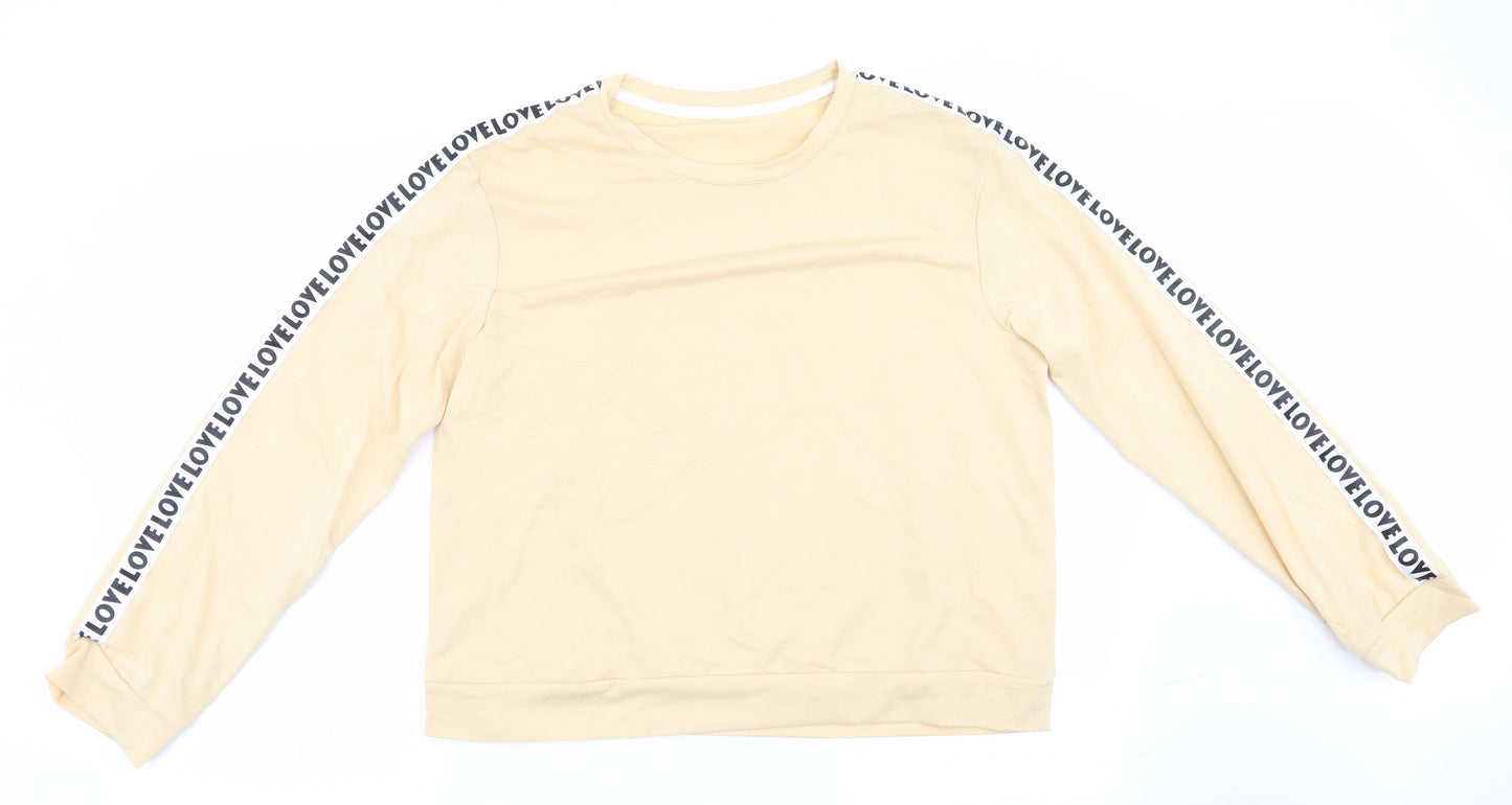 SheIn Womens Yellow   Pullover Sweatshirt Size L  - Love Love Love