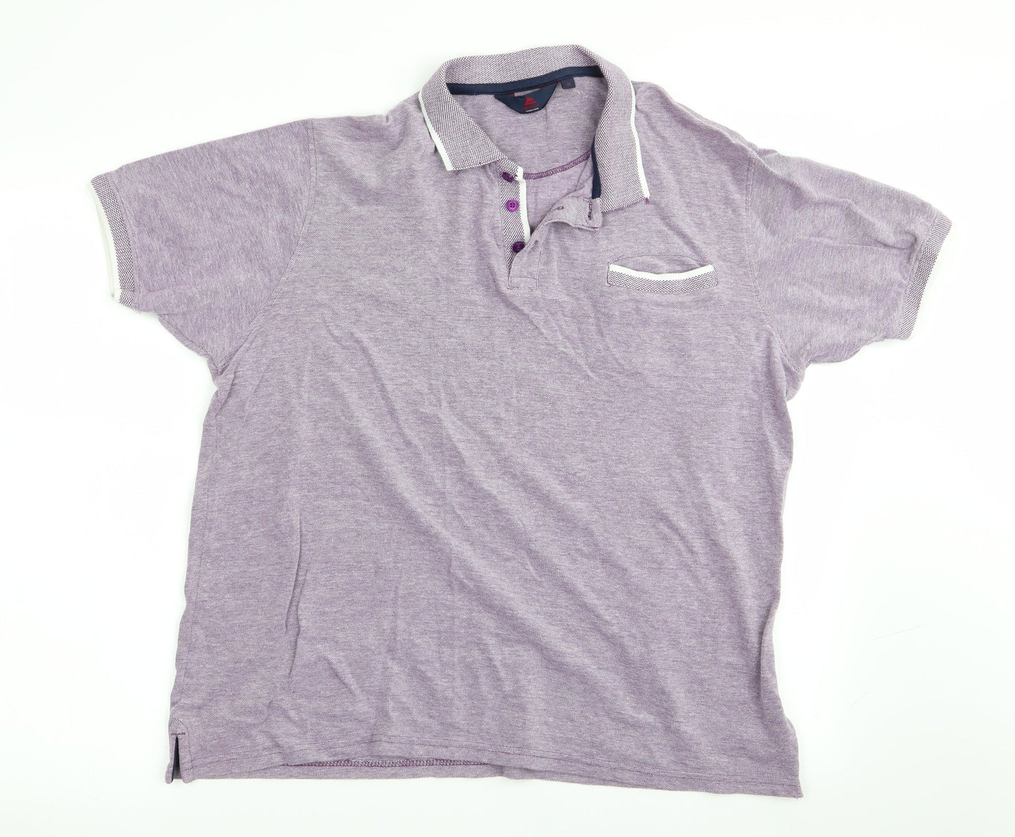 One Valley Mens Purple    Polo Size M