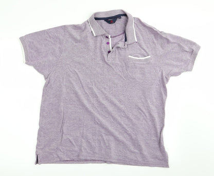 One Valley Mens Purple    Polo Size M