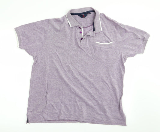 One Valley Mens Purple    Polo Size M