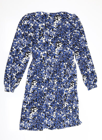 V By Very Womens Blue Floral  Fit & Flare  Size 8