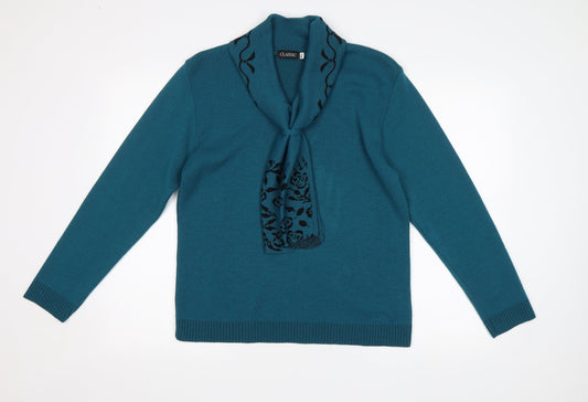 Classic Womens Green   Pullover Jumper Size M
