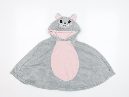 George Girls Grey   Cape Jumper Size S  - Bunny Cape
