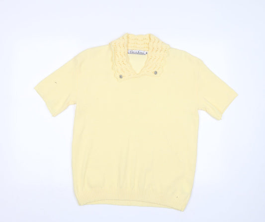 Womens UK Size L Pure & Natural Yellow Pullover Jumper