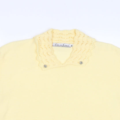 Womens UK Size L Pure & Natural Yellow Pullover Jumper