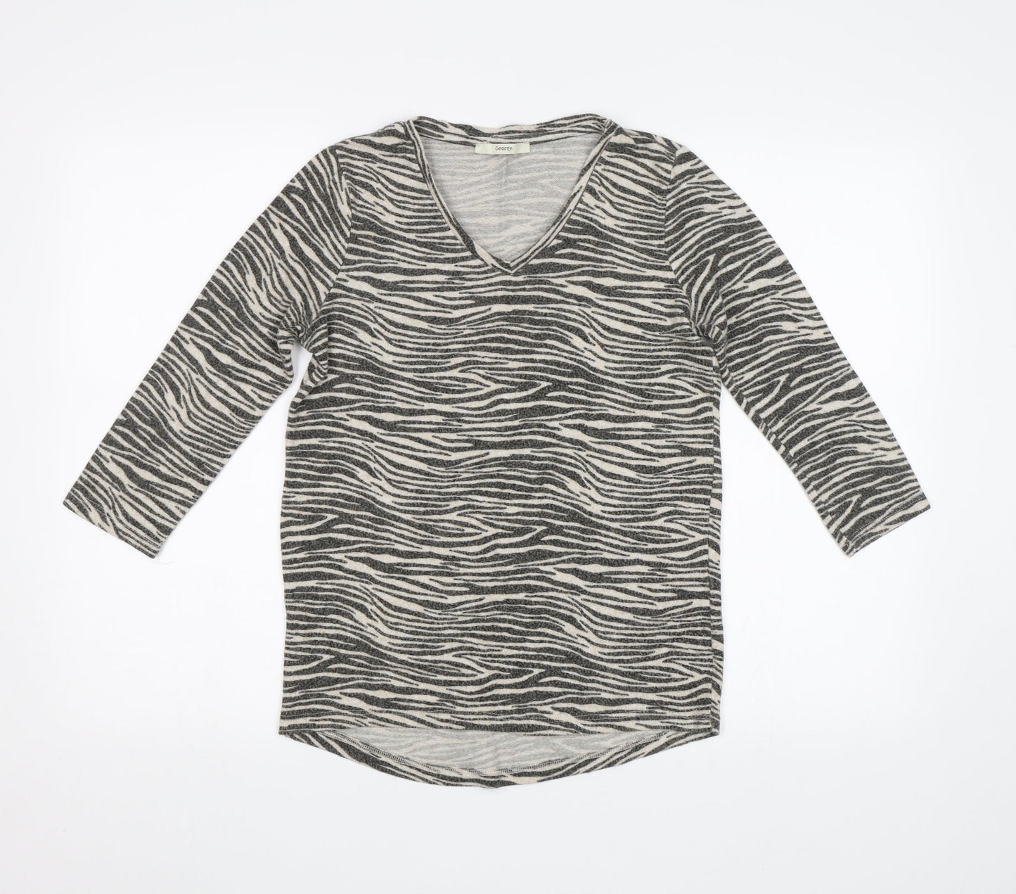 George Womens Grey Animal Print  Pullover Jumper Size 10