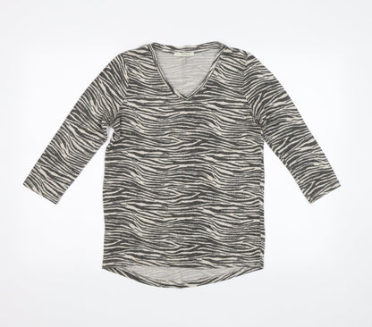 George Womens Grey Animal Print  Pullover Jumper Size 10