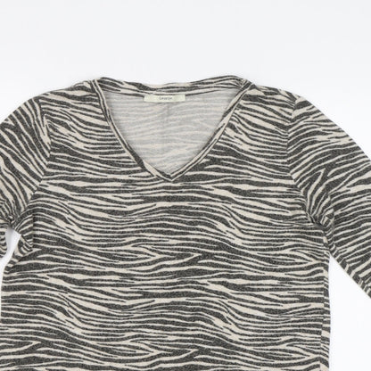 George Womens Grey Animal Print  Pullover Jumper Size 10
