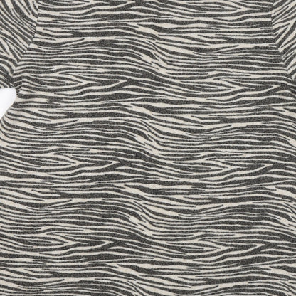 George Womens Grey Animal Print  Pullover Jumper Size 10