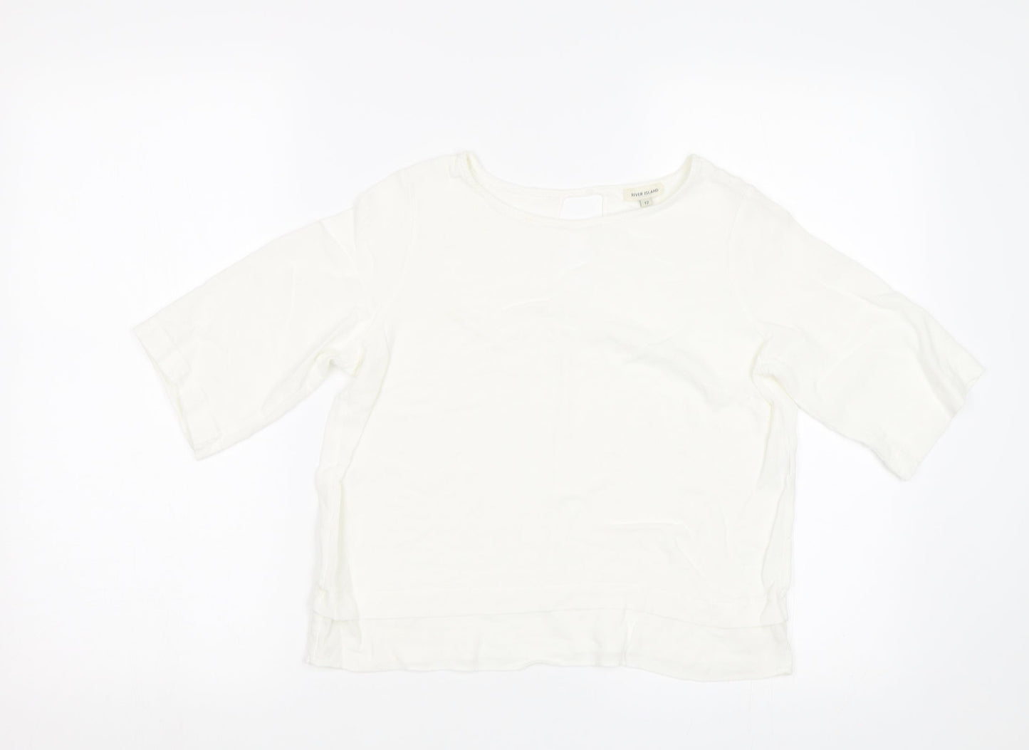 Womens UK Size 12 River Island White Basic Blouse