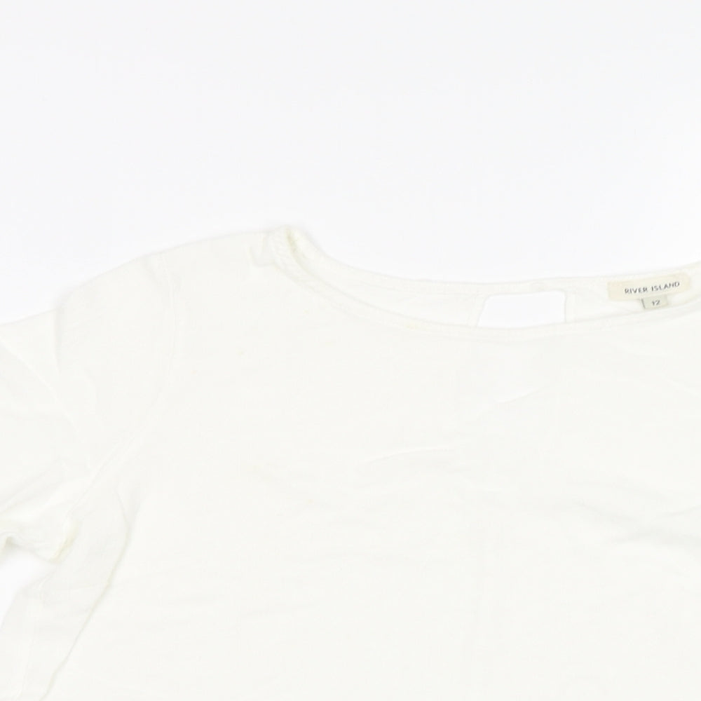 Womens UK Size 12 River Island White Basic Blouse