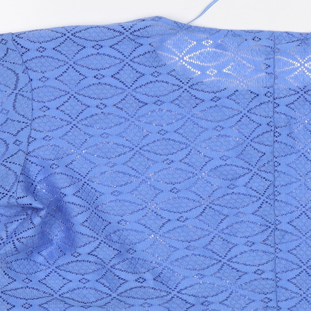Primark Womens Blue Geometric  Cropped Blouse Size 8