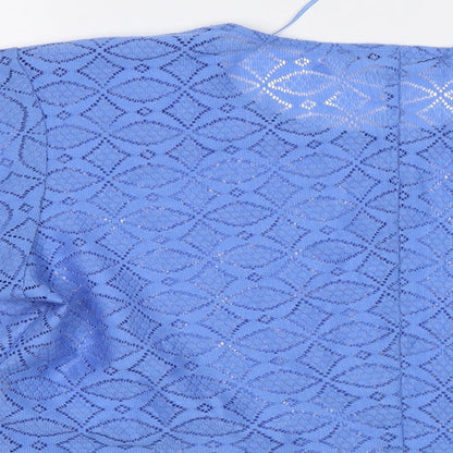 Primark Womens Blue Geometric  Cropped Blouse Size 8
