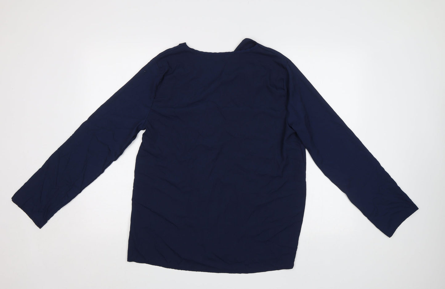 Womens UK Size L Preworn Blue Basic Button-Up