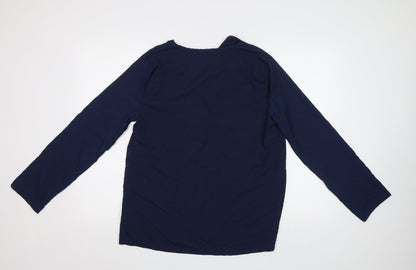 Womens UK Size L Preworn Blue Basic Button-Up