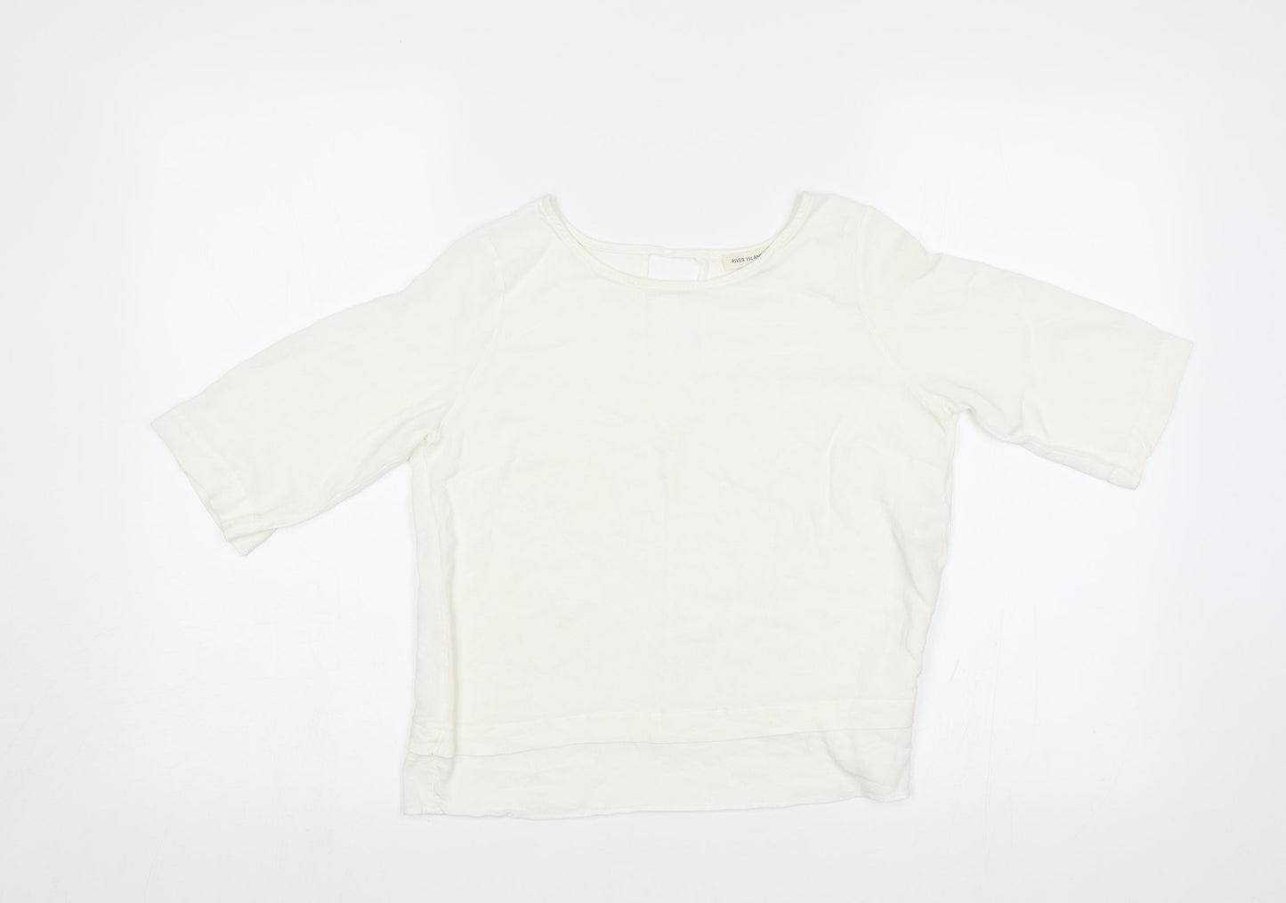 Womens UK Size 10 River Island White Basic Blouse
