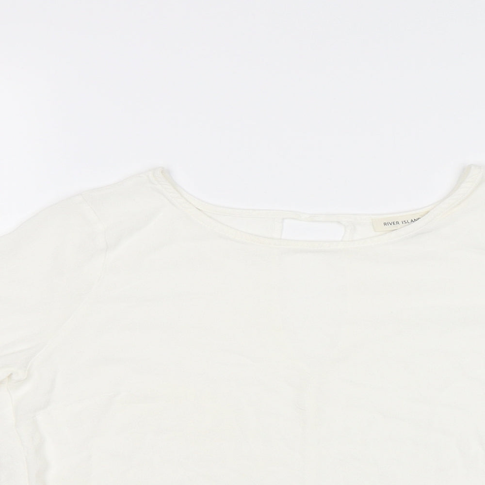 Womens UK Size 10 River Island White Basic Blouse