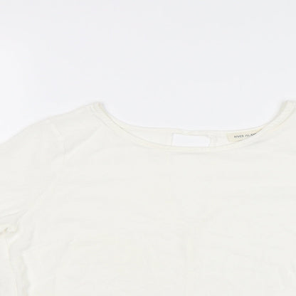 Womens UK Size 10 River Island White Basic Blouse