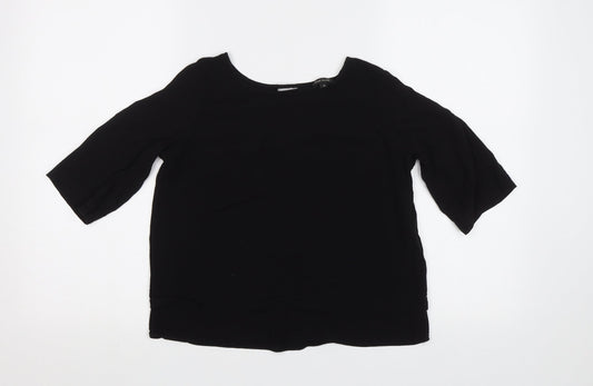 Womens UK Size 10 River Island Black Basic Blouse