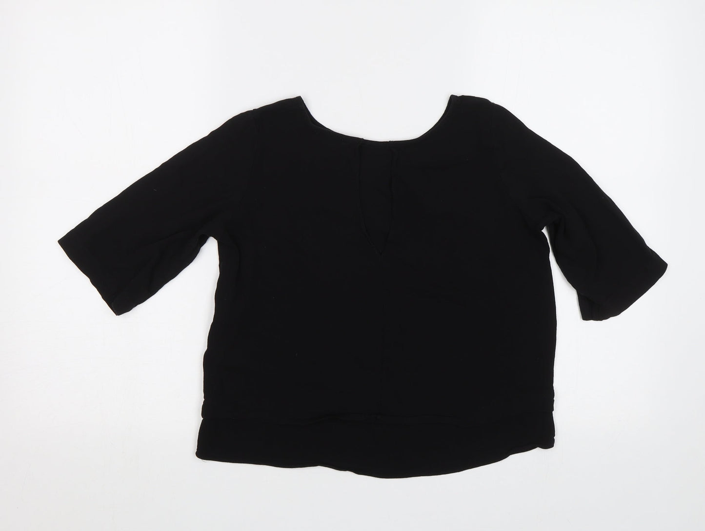 Womens UK Size 10 River Island Black Basic Blouse