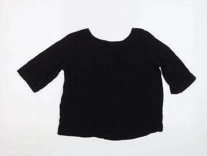 Womens UK Size 10 River Island Black Basic Blouse
