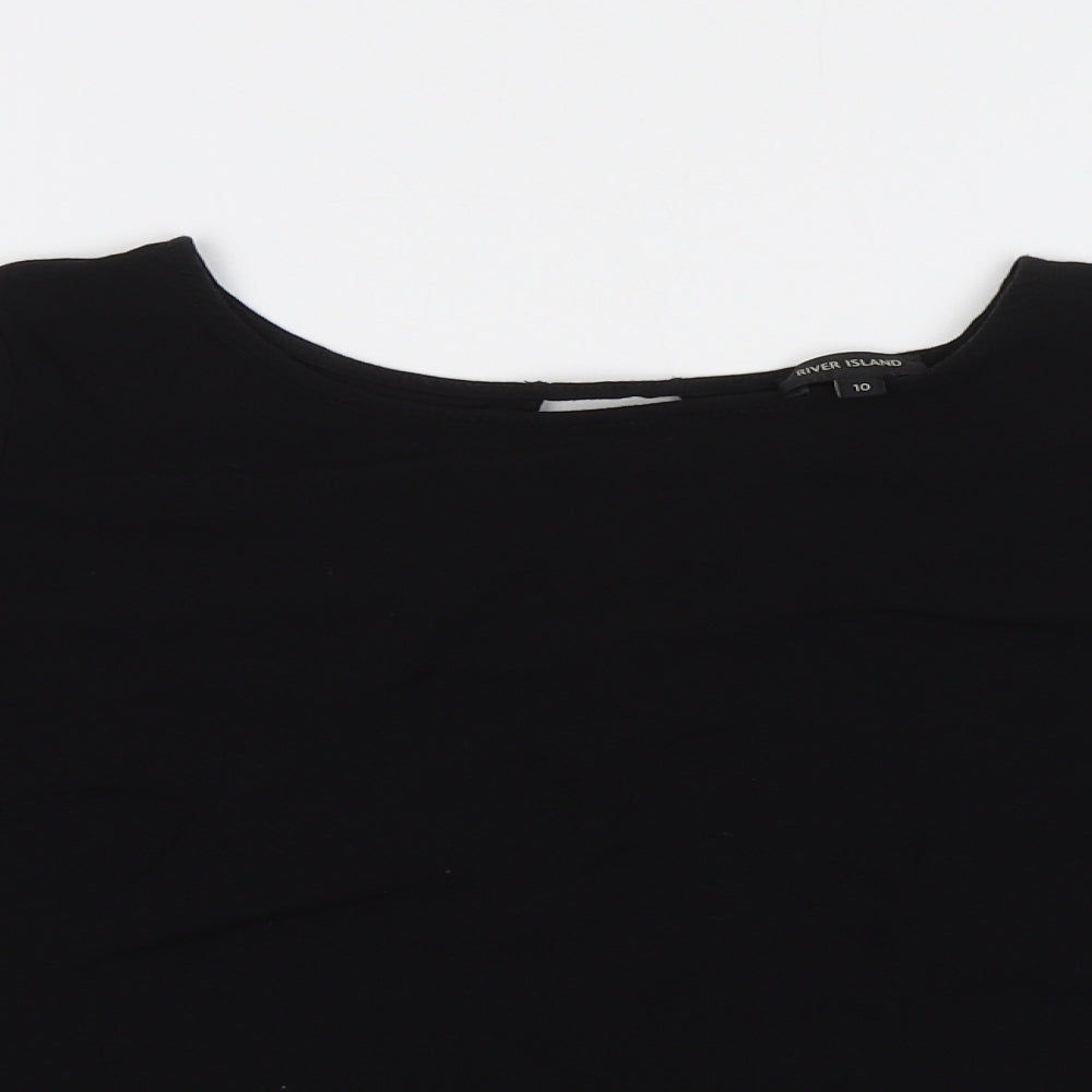 Womens UK Size 10 River Island Black Basic Blouse