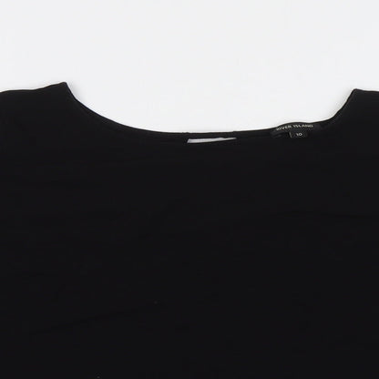 Womens UK Size 10 River Island Black Basic Blouse