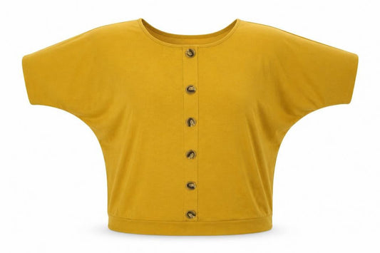 Womens UK Size M QED London Yellow Basic Blouse