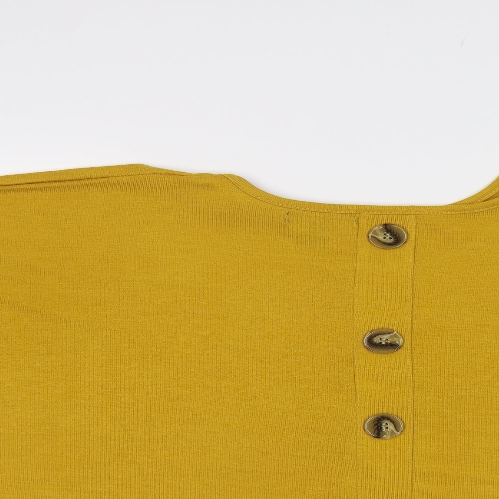 QED London Womens Yellow   Basic Blouse Size M