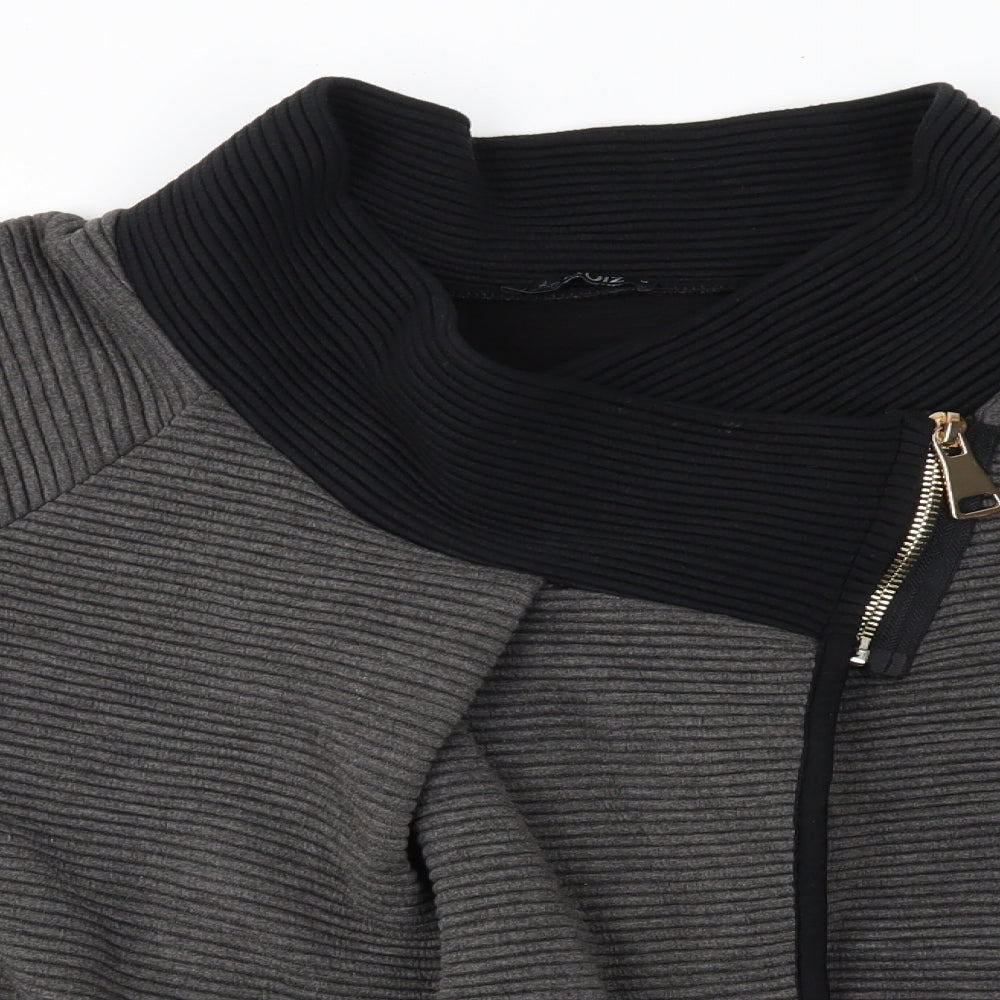 Womens UK Size M Quiz Grey Wrap Jumper