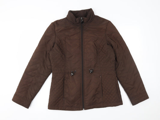 Womens UK Size 10 Isle Brown Quilted Coat