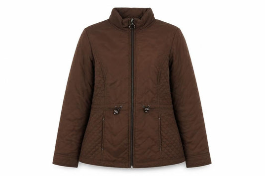 Womens UK Size 10 Isle Brown Quilted Coat