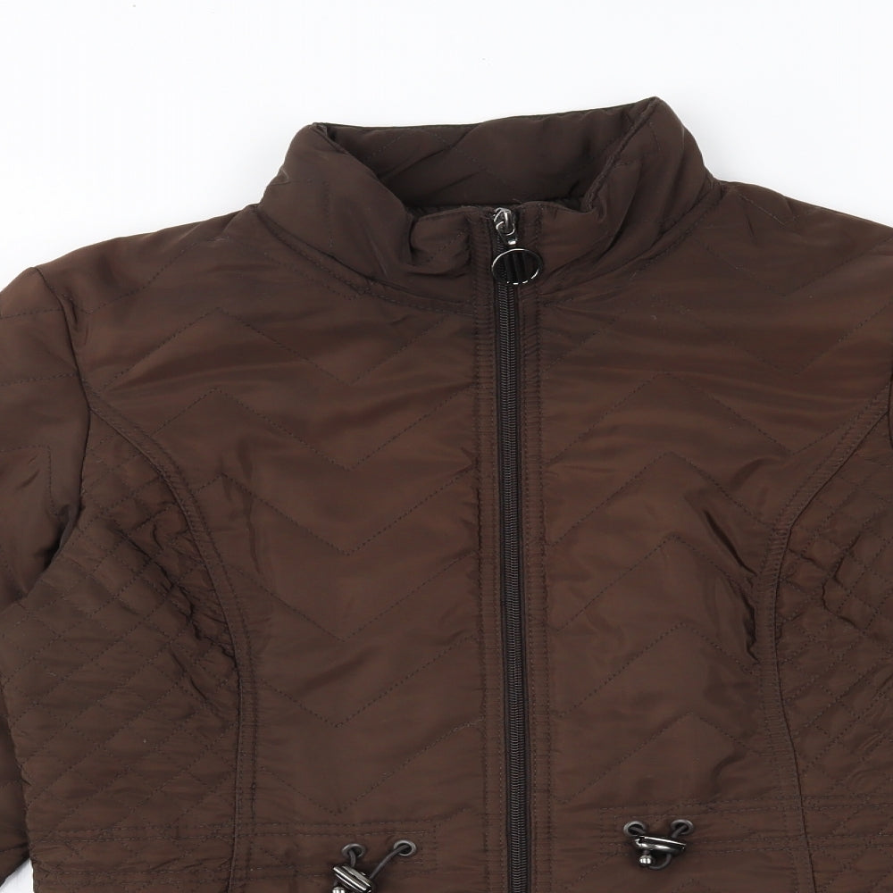 Womens UK Size 10 Isle Brown Quilted Coat