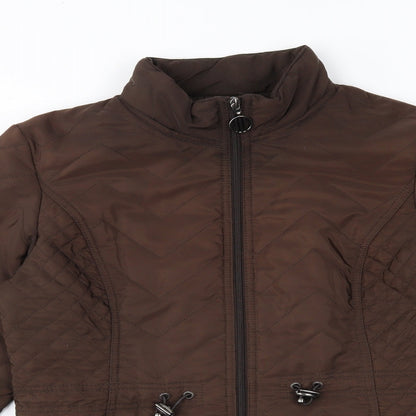 Womens UK Size 10 Isle Brown Quilted Coat