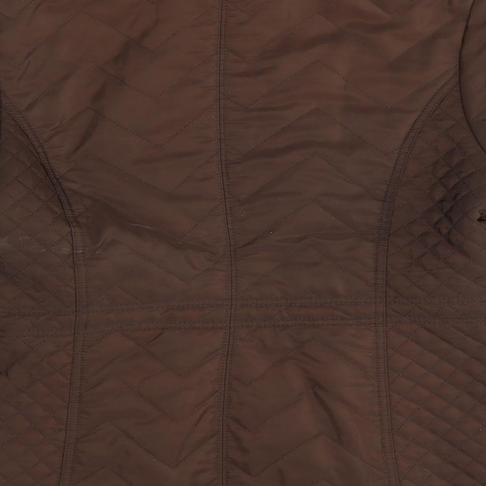 Womens UK Size 10 Isle Brown Quilted Coat