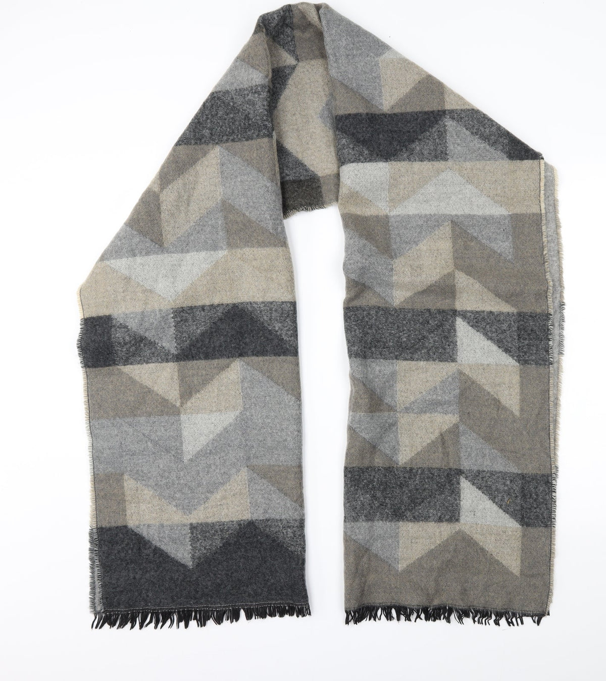 Preworn Womens Brown Geometric   Scarf