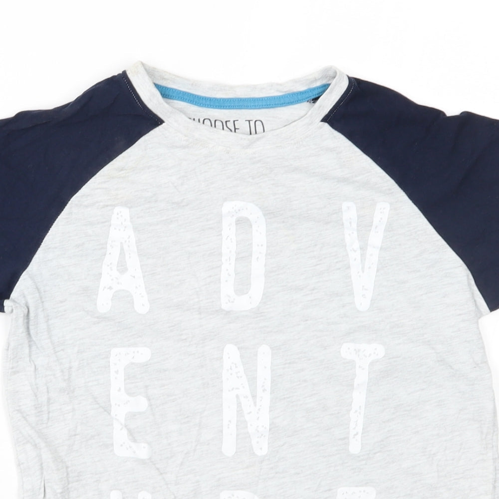 Matalan Boys Grey    Pyjama Top Size 10 Years  - adventure
